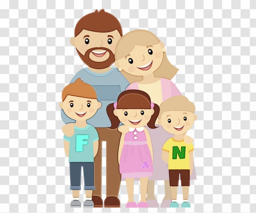 Happy Family Cartoon - Holding Hands - Father Transparent PNG