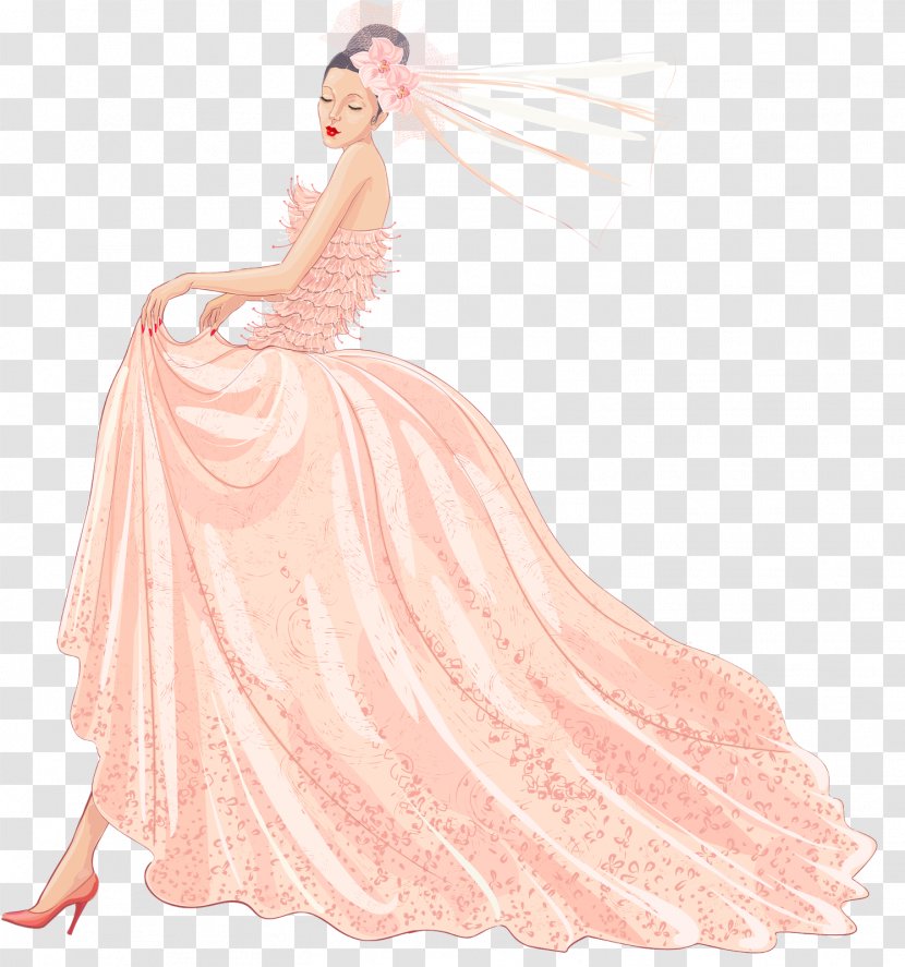 Bride Illustration Vector Graphics Wedding Dress Royalty-free - Frame Transparent PNG