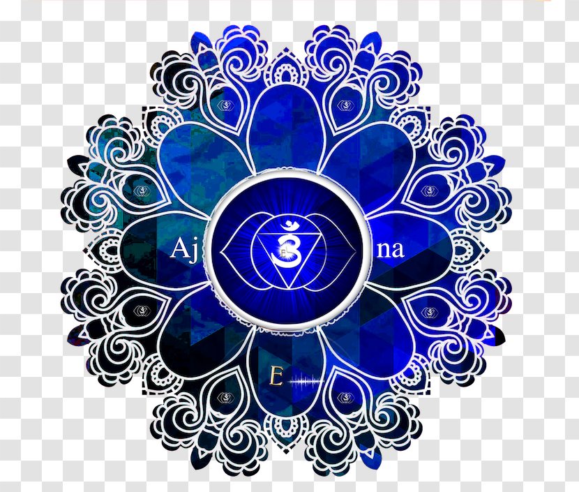 Flower Circle Ornament - Cobalt Blue Transparent PNG
