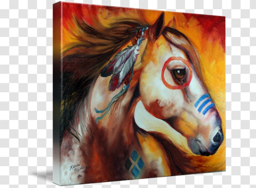 Watercolor Painting American Indian Wars Horse Pony - Indigenous Peoples Of The Americas Transparent PNG