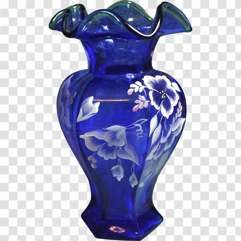Vase Cobalt Blue Milk Glass Living Room - Ceramic Transparent PNG
