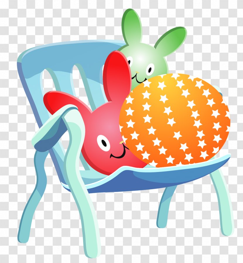 Table Chair Auringonvarjo Illustration - Easter Bunny - Seat Ball Vector Material Transparent PNG