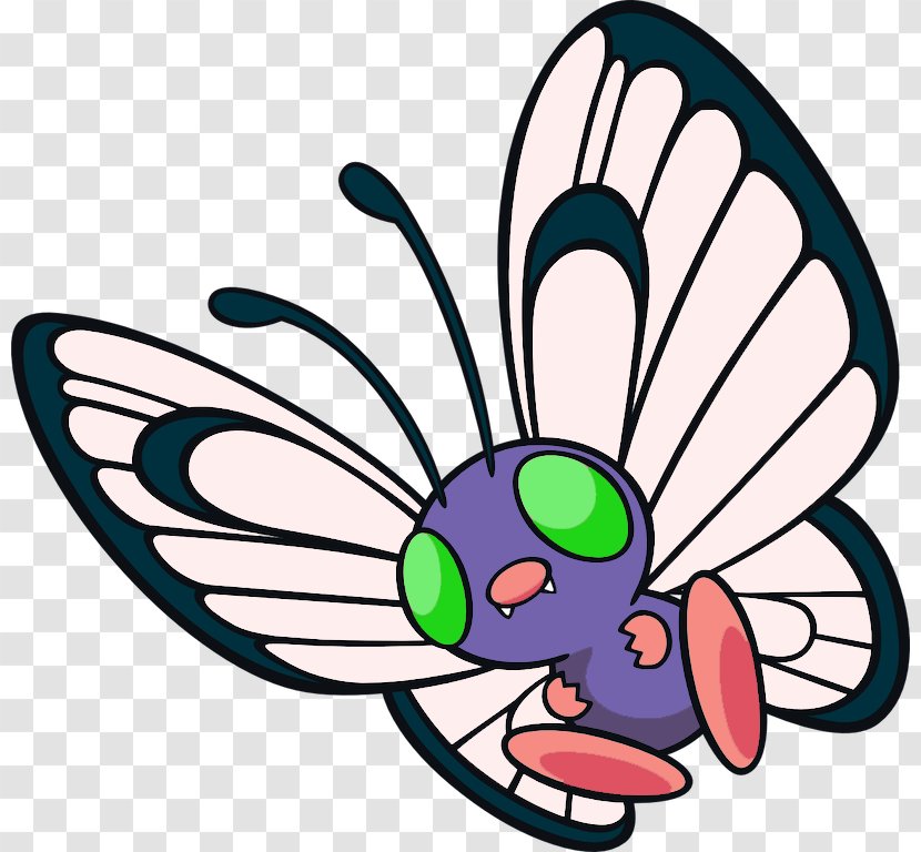 Pokémon Crystal Sun And Moon Butterfree Caterpie - Wing Transparent PNG