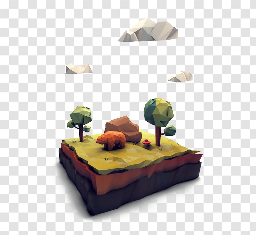 Low Poly 3D Computer Graphics Polygon Art Illustration - Work Of - Mountain Perspective Tree Transparent PNG