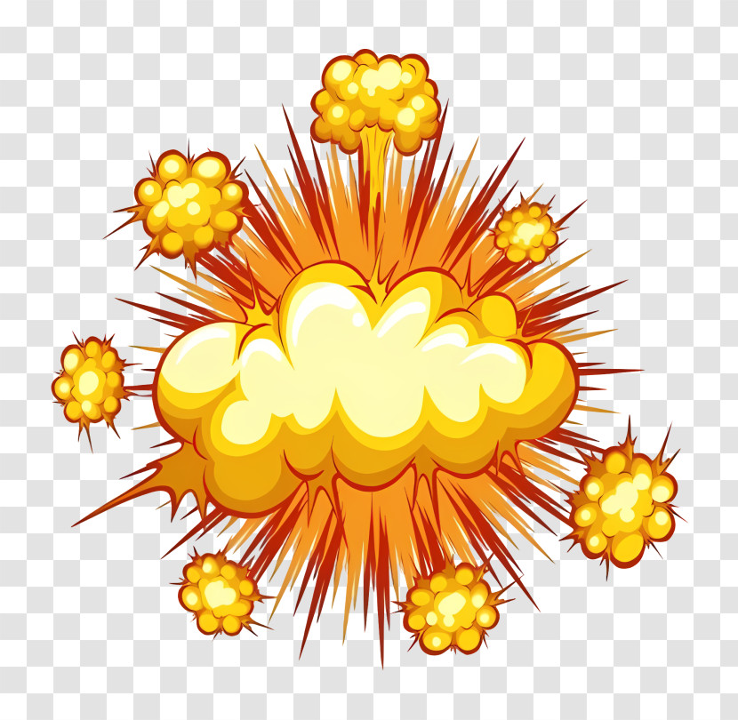 Cartoon Explosion - Cartoon Explosion With Fire And Sparks Transparent PNG