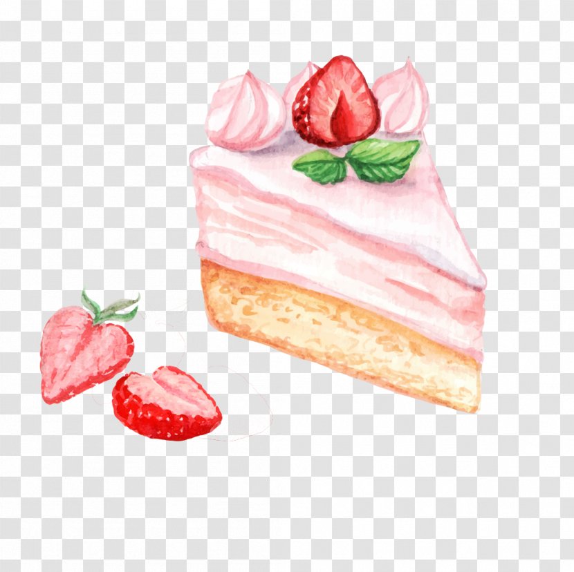 Cupcake Birthday Cake Crxe8me Caramel Tart Chocolate - Cartoon Hand Painted Strawberry Transparent PNG