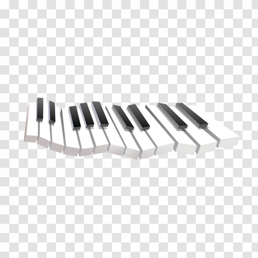 Digital Piano Black And White Musical Keyboard - Silhouette - Keys Transparent PNG