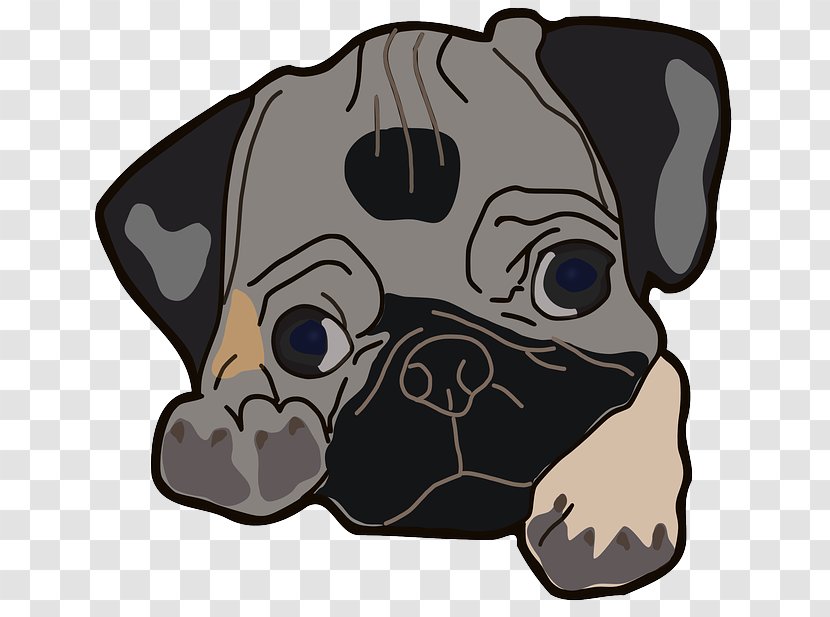 Pug Puppy Chinese Crested Dog Clip Art - Face - Tibetan Terrier Transparent PNG