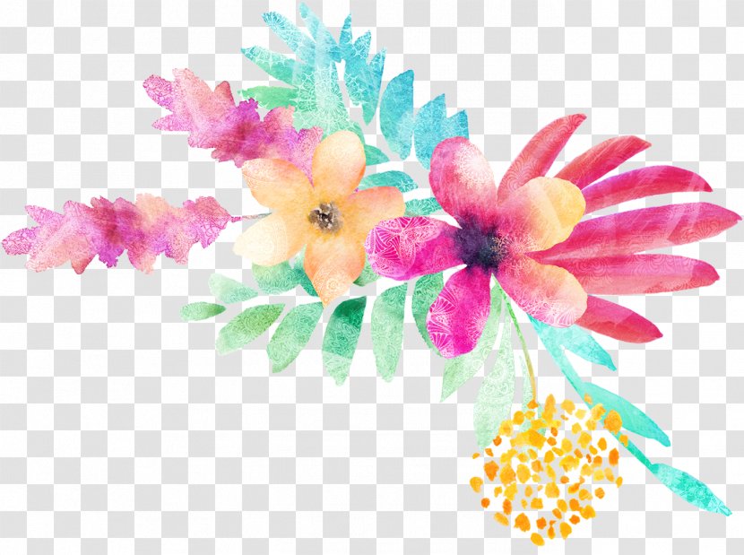 Floral Design Watercolor Painting Flowers In Watercolour - Cut - Assalammualaikum Transparent PNG