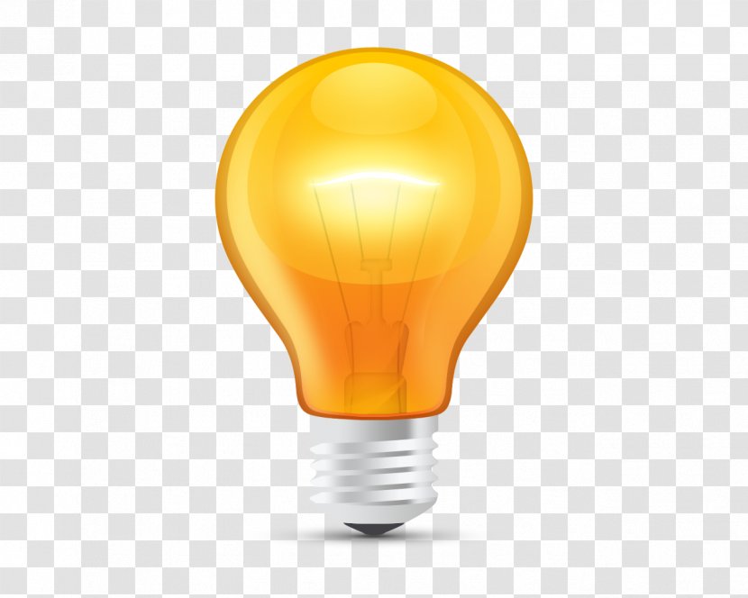 Incandescent Light Bulb Icon - Yellow Transparent PNG