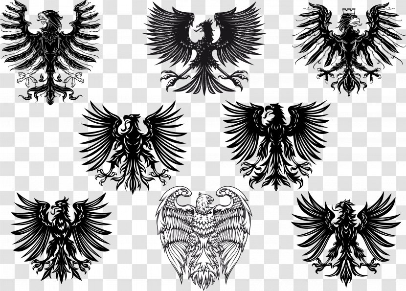 Black Eagle Heraldry Royalty-free - Symbol Transparent PNG