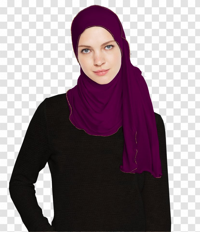 Hijab Purple Magenta Shawl Maroon - Veil Transparent PNG