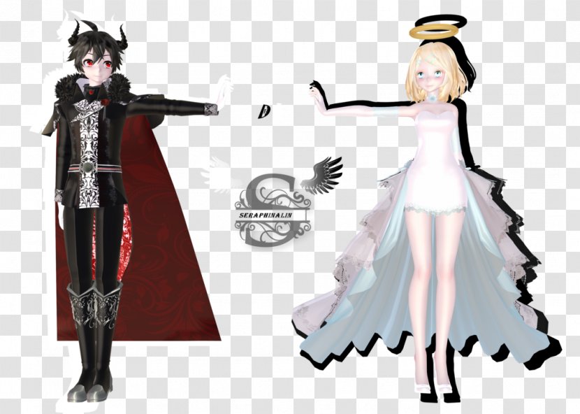 Kagamine Rin/Len MikuMikuDance Angel Devil Demon - Costume Design Transparent PNG