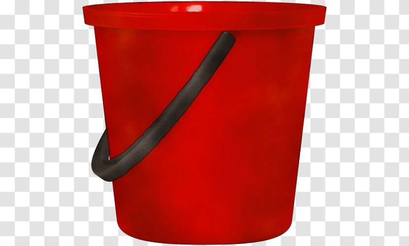 Red Plastic Bucket Waste Container Containment - Drinkware Transparent PNG