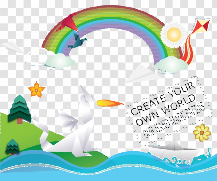 Download Clip Art - River - Green Mountain Pattern Rainbow Transparent PNG