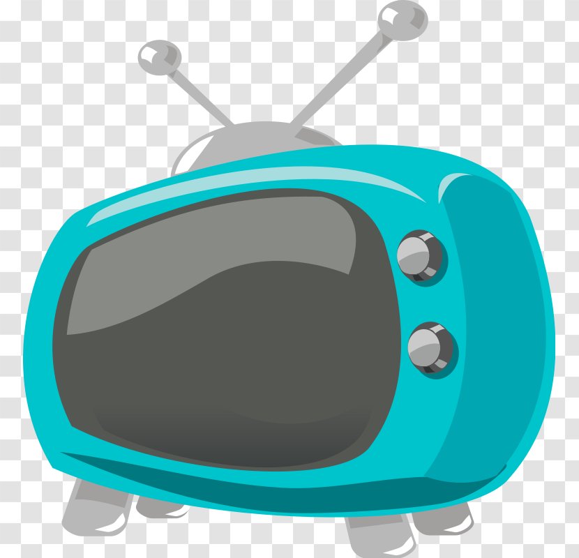 Television Cartoon Clip Art - Aqua - Blue TV Transparent PNG