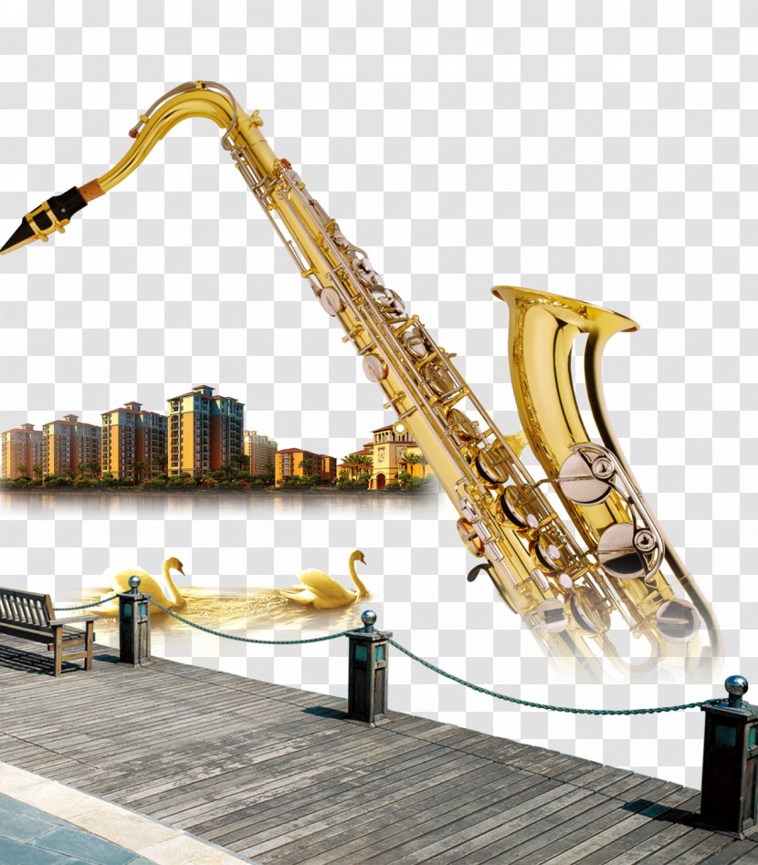 Soprano Saxophone Woodwind Instrument - Watercolor Transparent PNG