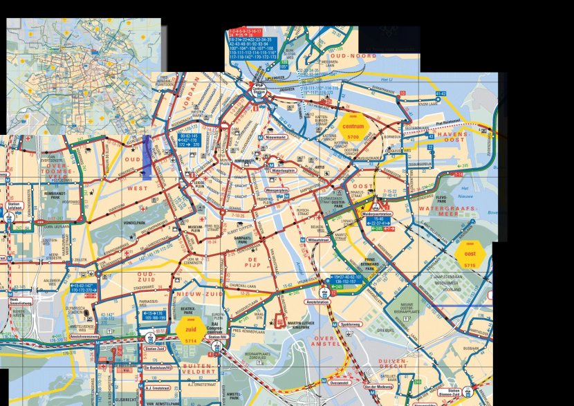 Trams In Amsterdam Centraal Railway Station Map Bus - Public Transport Transparent PNG