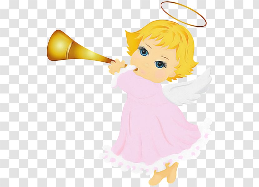 Cartoon Angel Clip Art Fictional Character Brass Instrument - Bugle - Trombone Transparent PNG