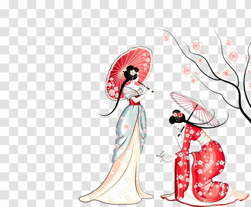 Japan National Cherry Blossom Festival Poster Advertising - Japanese Cartoon Beauty Transparent PNG