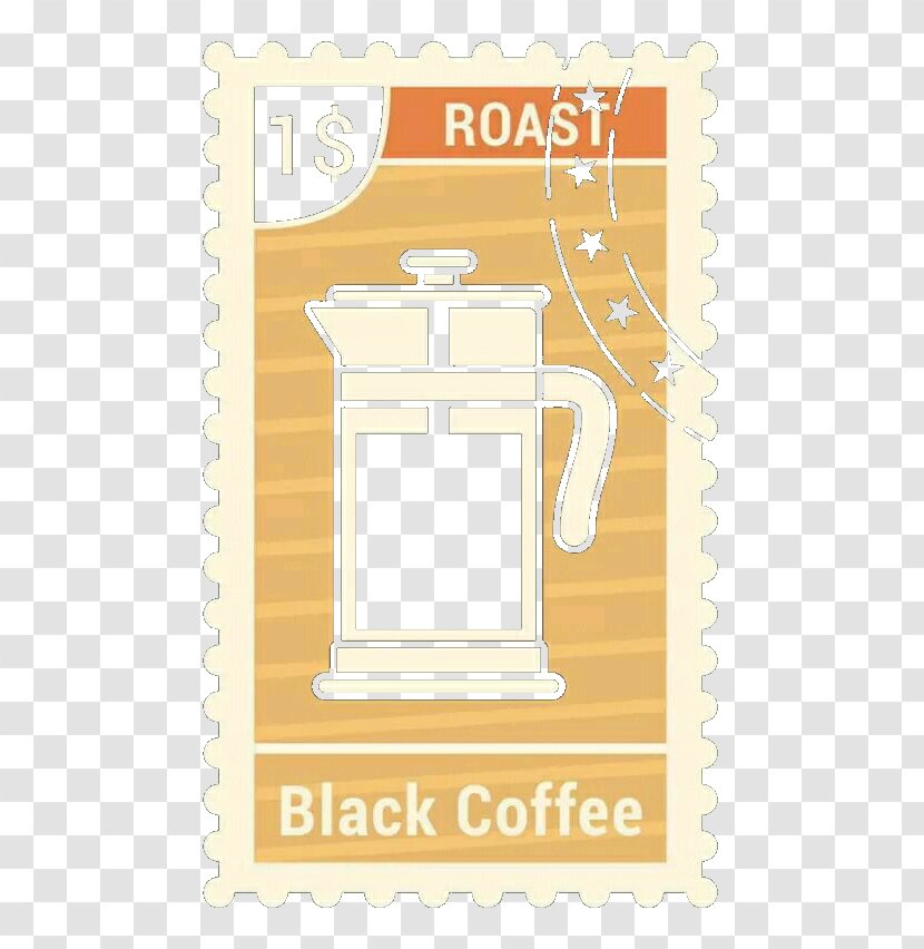 Coffee Bean Espresso Cafe - Cup - Black Orange Stamps Transparent PNG