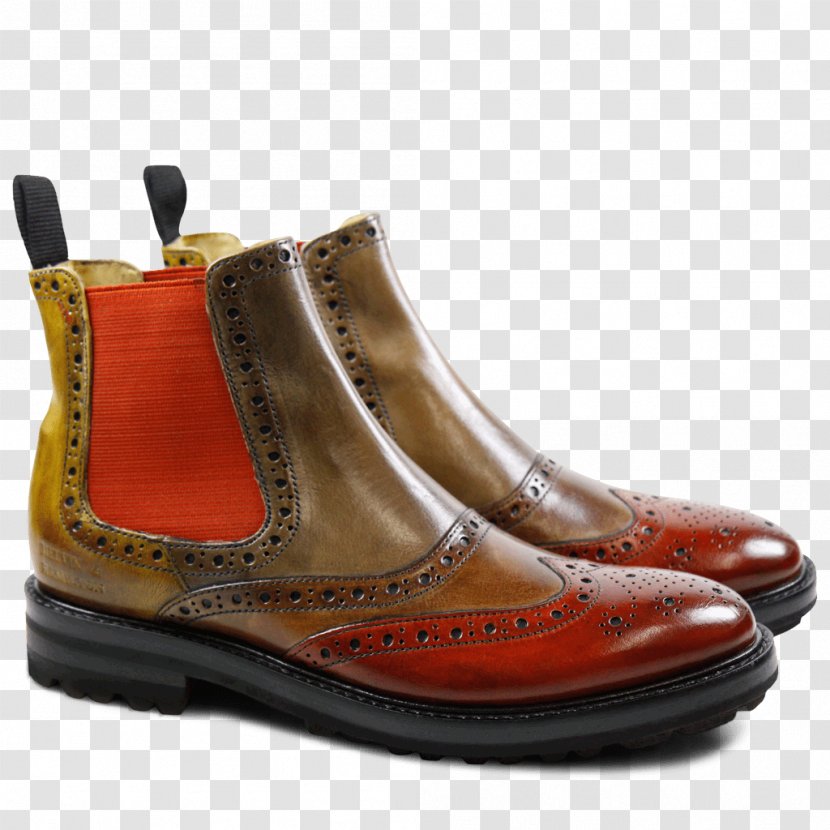 Brown Boot Leather Orange Shoe - Yellow Transparent PNG