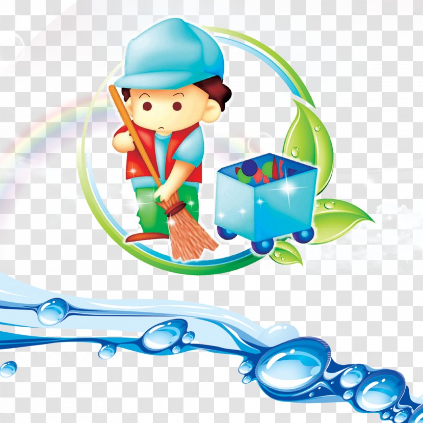 Drop Computer File - Fictional Character - Blue Boy Cleaning Transparent PNG
