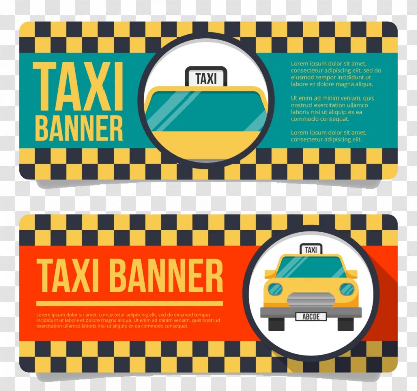 Taxi Banner Business Card - Technology - Two Old Taxis Design Transparent PNG