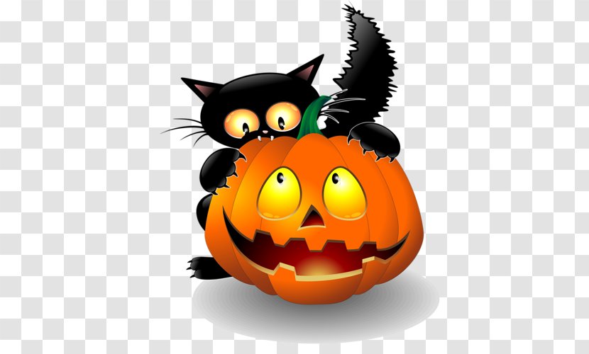 Halloween Pumpkins Cat Jack-o'-lantern - Cartoon Transparent PNG
