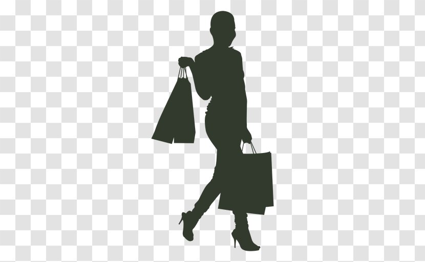 Silhouette Shopping Woman - Bags Trolleys Transparent PNG