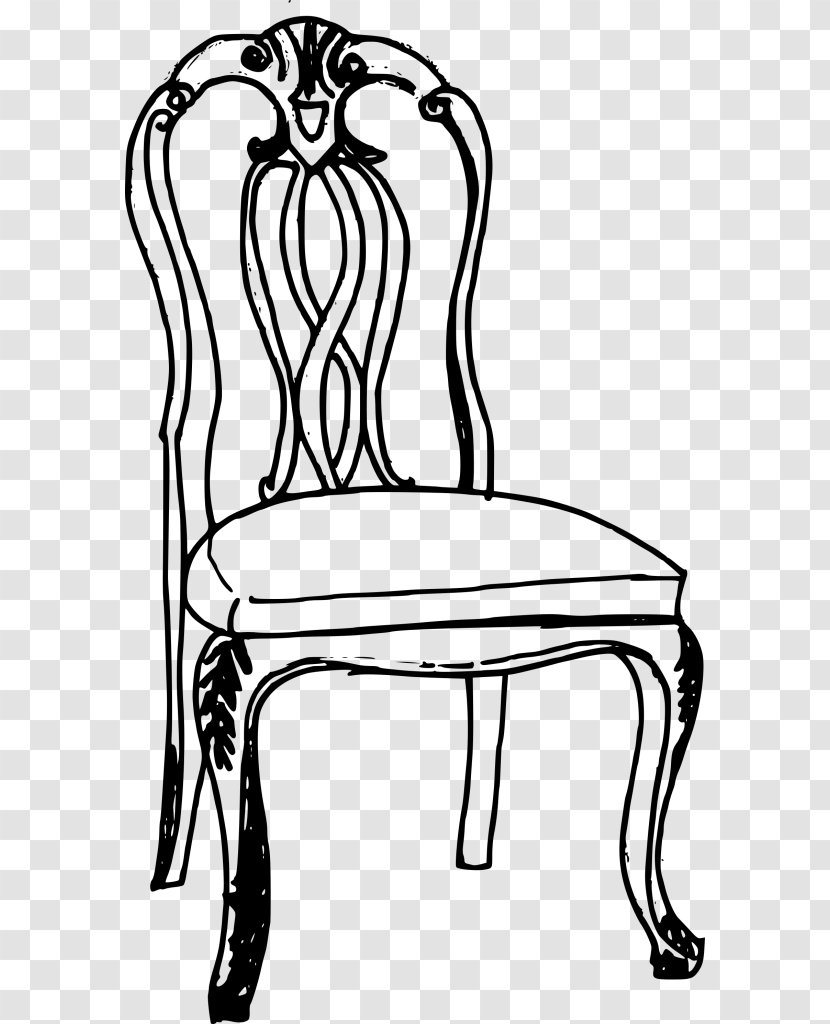 Chair Clip Art Drawing Image - Blackandwhite - Antique Transparent PNG