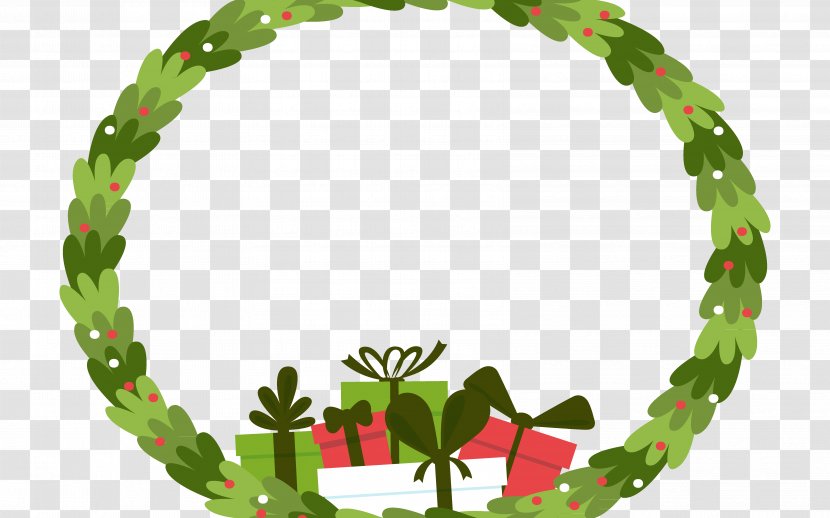 Christmas Wreath Gift Xmas Clip Art - Vector Winter Transparent PNG