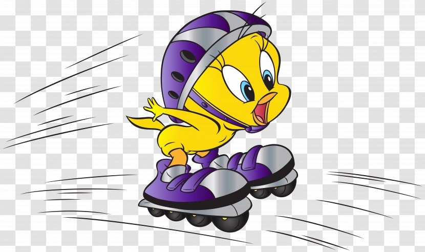 Tweety Cartoon Clip Art - Character - Roller Skates Transparent PNG