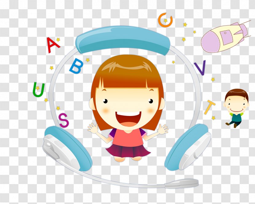 Headphones Child English - Blue - Big And Small Beauty Transparent PNG