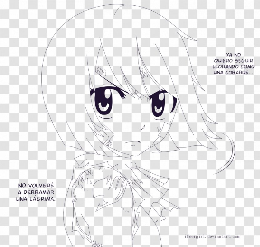 Line Art Eye Cartoon Black Sketch - Fairy Tail Wendy Transparent PNG