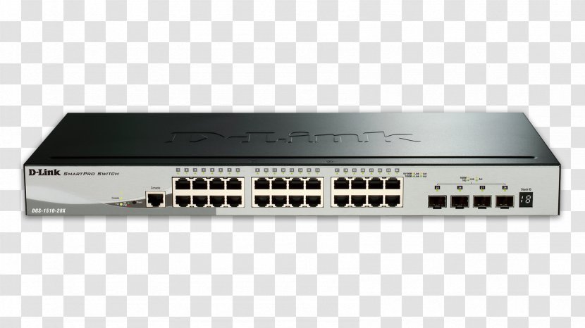 Network Switch 10 Gigabit Ethernet Stackable Computer - Dlink - 4 Port Transparent PNG