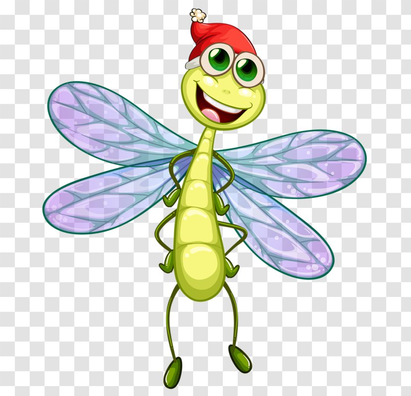 Cartoon Insect Illustration - Fictional Character - Dragonfly Transparent PNG