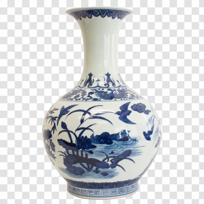 Blue And White Pottery Ceramic Vase Cobalt - Ralph Lauren Corporation Transparent PNG