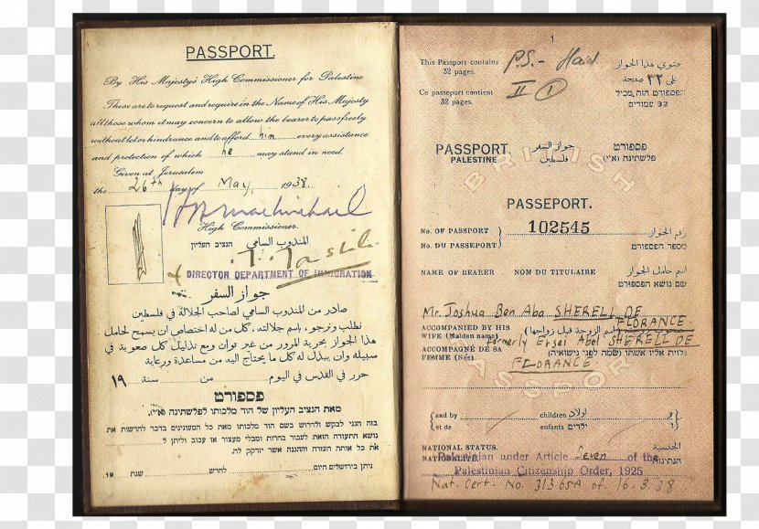 Document Palestinian Authority Passport Palestinians Transparent PNG