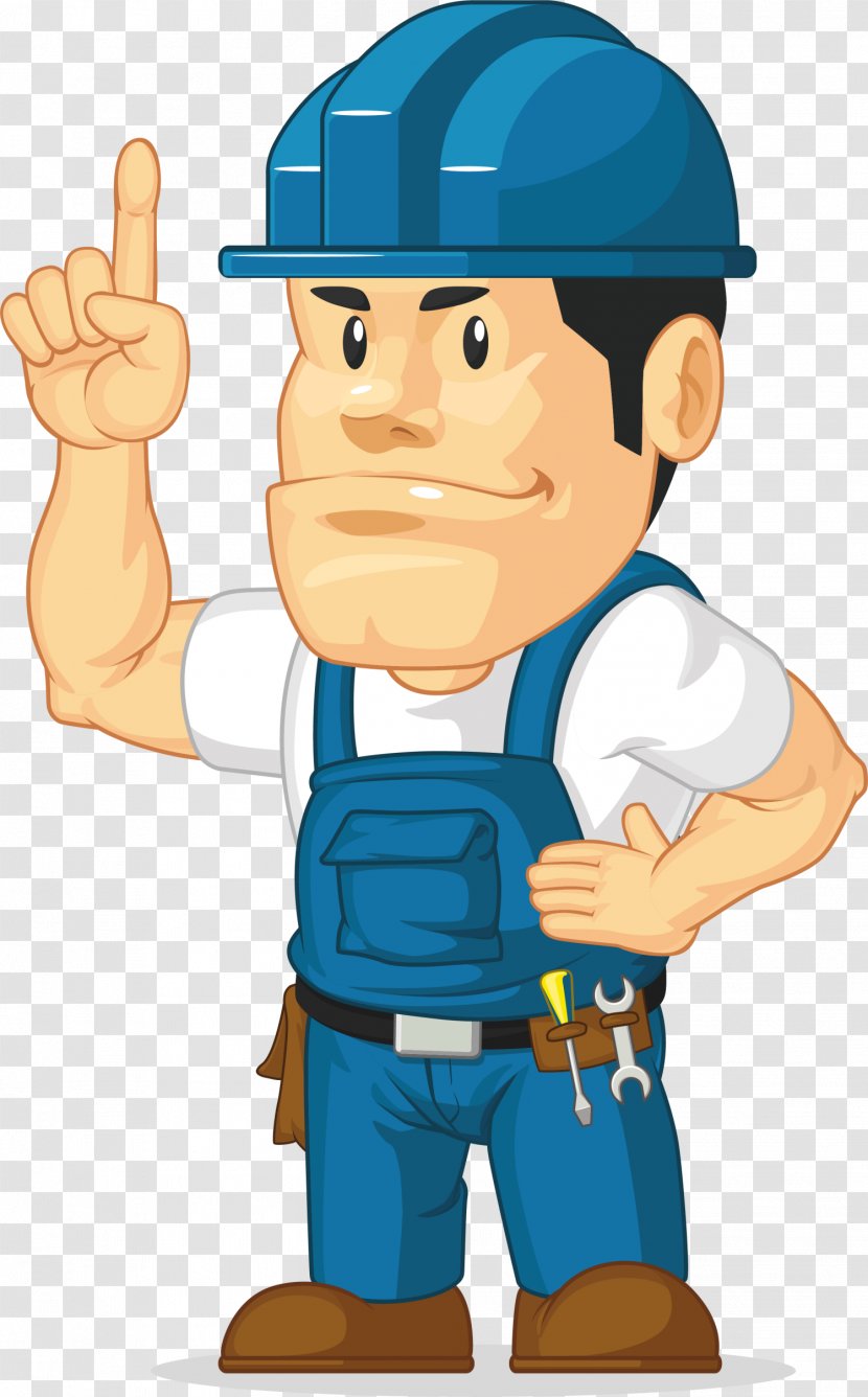 Cartoon Character Architectural Engineering - General Contractor - Blue Man Transparent PNG