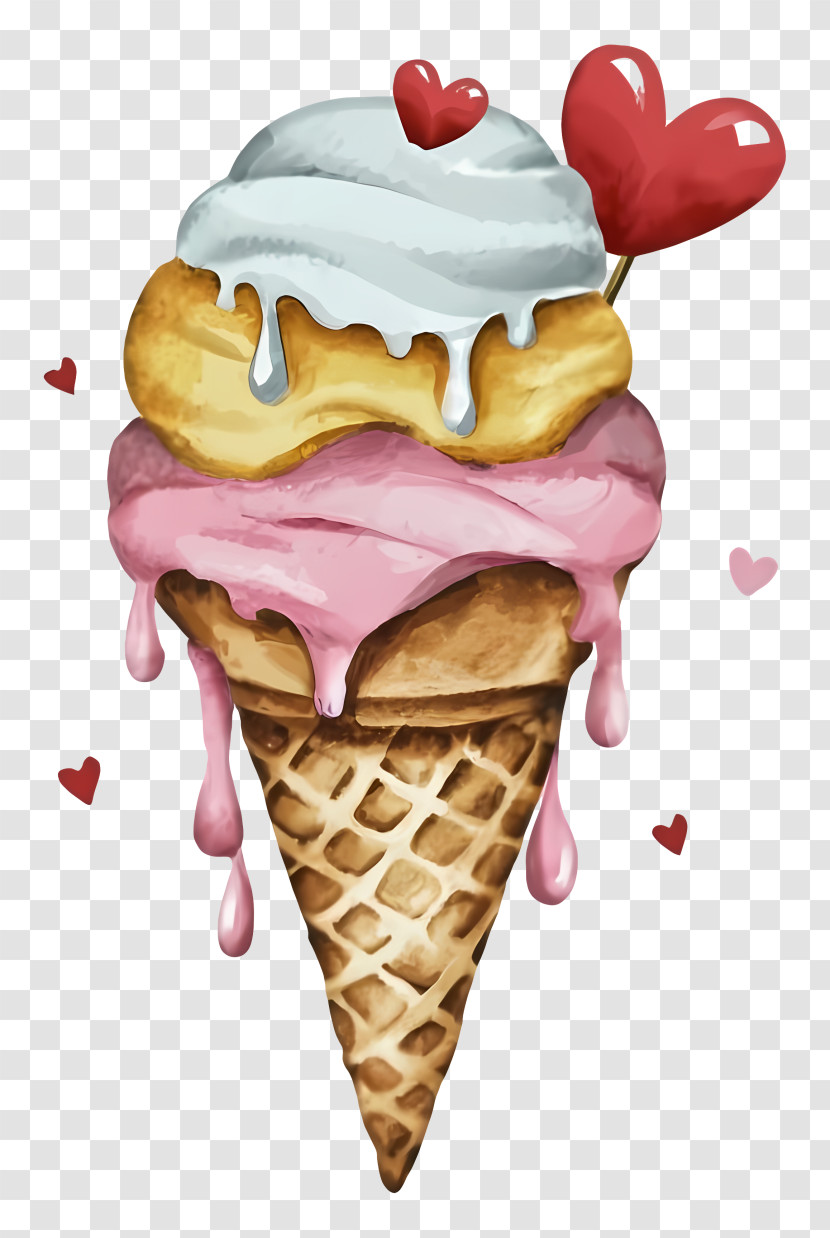 Cartoon - Colorful Ice Cream Cone Transparent PNG