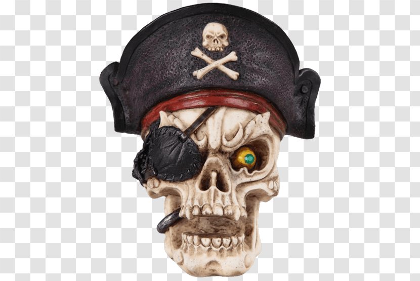 Skull Head Piracy Bone Skeleton - Captain Pirate Transparent PNG