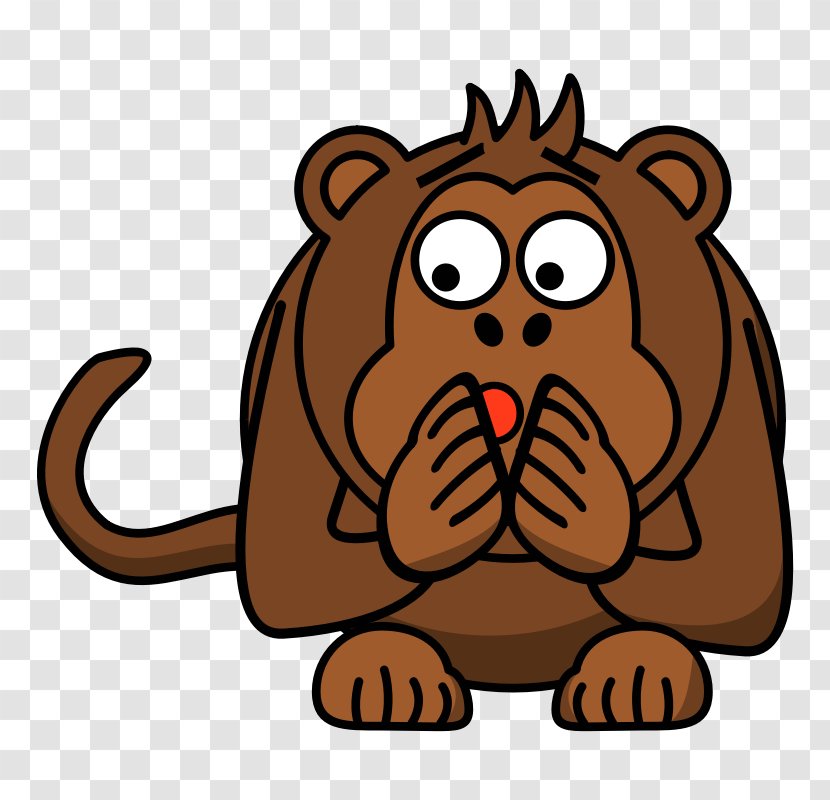 Ape Monkey Cartoon Clip Art - Whiskers - Scared People Pictures Transparent PNG