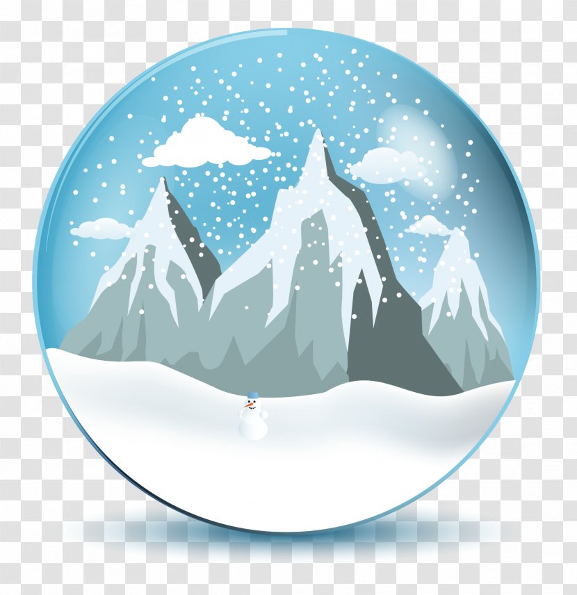 Snow Globe Ball Illustration - Aqua - Blue Transparent PNG