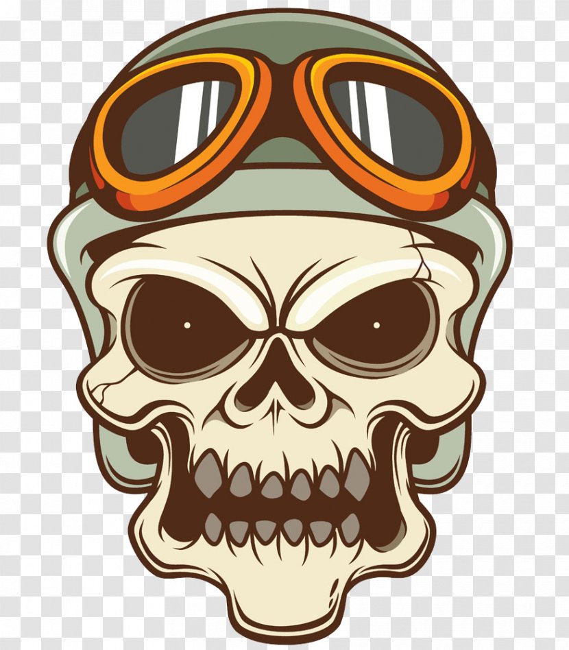 Motorcycle Helmet Skull Clip Art - Head - Cranial Skeleton With Goggles Transparent PNG