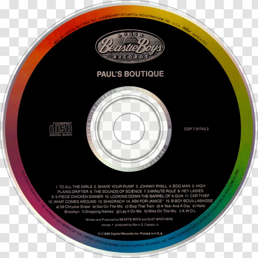 Compact Disc Paul's Boutique Beastie Boys Song - Silhouette Transparent PNG