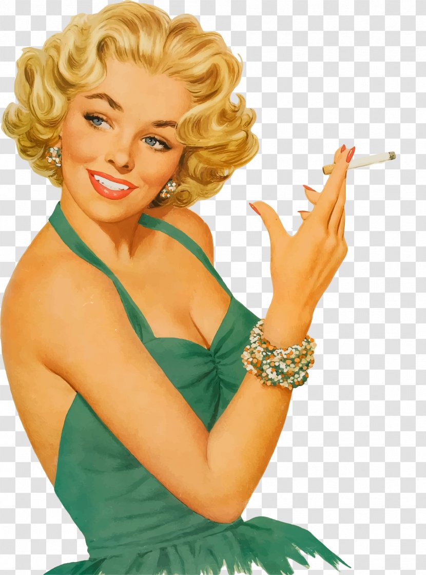Menthol Cigarette Tobacco Advertising Kool - Frame - Vintage Woman Transparent PNG