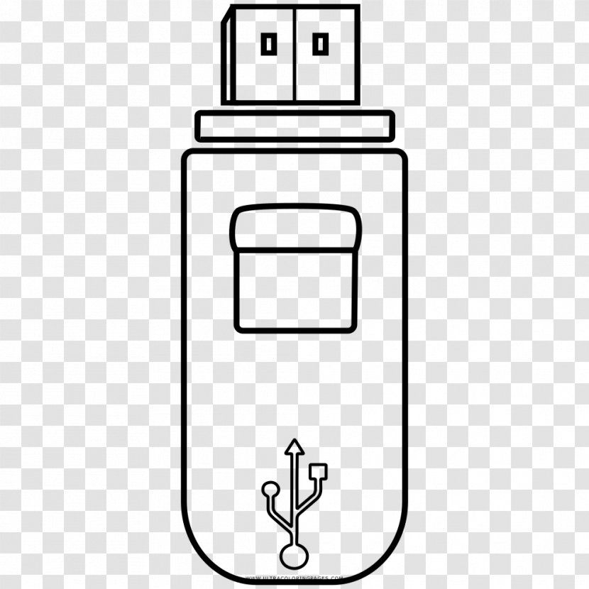 USB Flash Drives Drawing Computer Data Storage Coloring Book - Technology Transparent PNG
