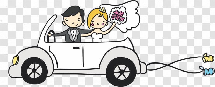 Car Wedding Invitation Drawing - Boyfriend - Just Married Transparent PNG