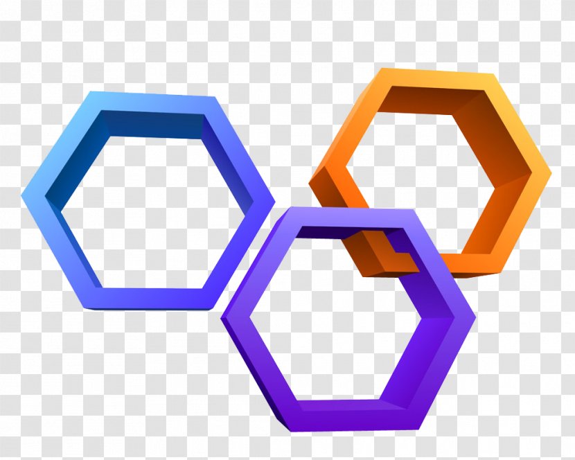 Hexagon Three-dimensional Space Honeycomb Illustration - Rectangle - Colorful Transparent PNG